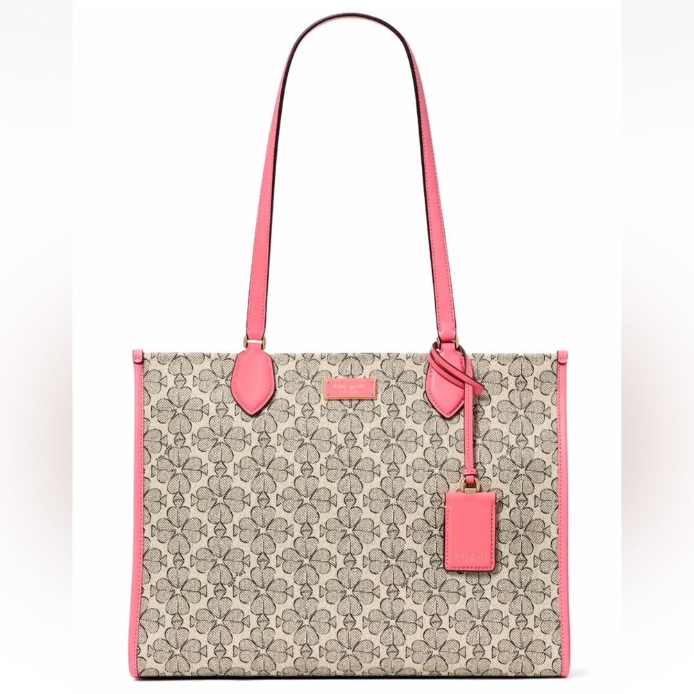 New Kate Spade Spade Flower Coated Canvas Large Market Tote Ruby Citrus